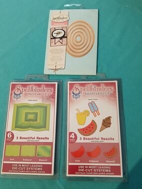 Spellbinders Nestabilities Set Of 3 New. Label Seven, Oval Lg And Sweet Treats